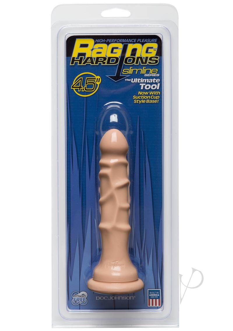 Raging Hard-Ons - Slimline Series - The Ultimate Tool Dildo with Suction Cup 4.5in - Vanilla