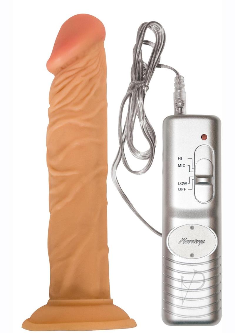 Real Skin All American Whoppers Vibrating Dildo with Wired Remote Control 7in - Vanilla