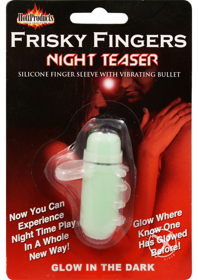 Frisky Fingers Night Teaser Silicone Finger Sleeve with Vibrating Bullet Glow In The Dark