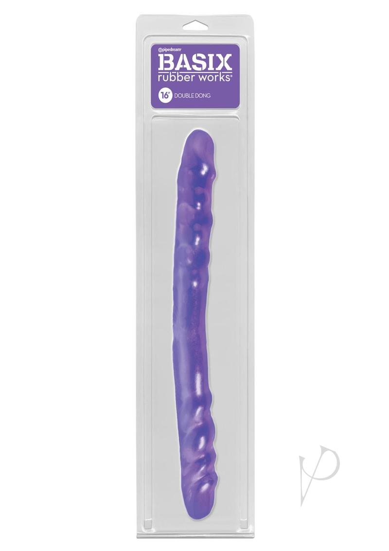 Basix Rubber Works Double Dong 16in - Purple