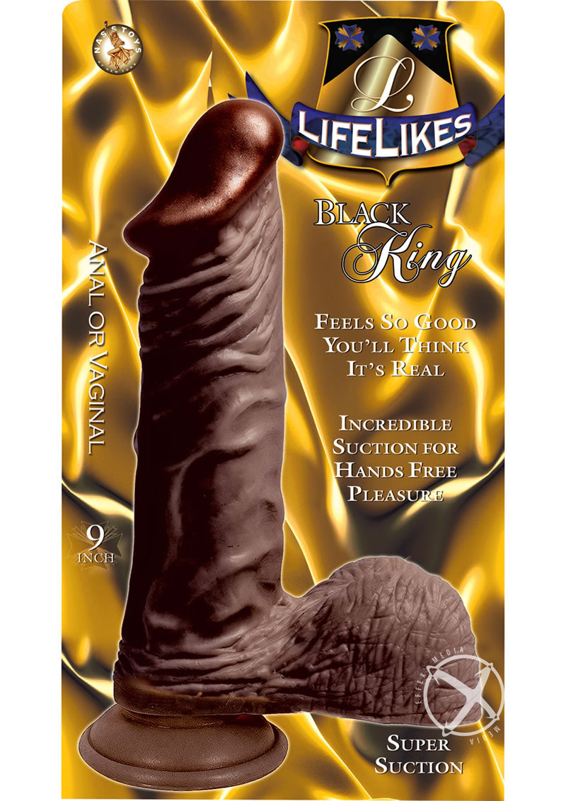 Lifelikes Black King Dildo 9in - Chocolate