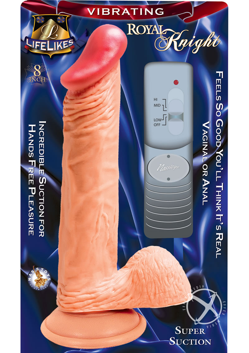 Lifelikes Vibrating Royal Knight Dildo 8in - Vanilla