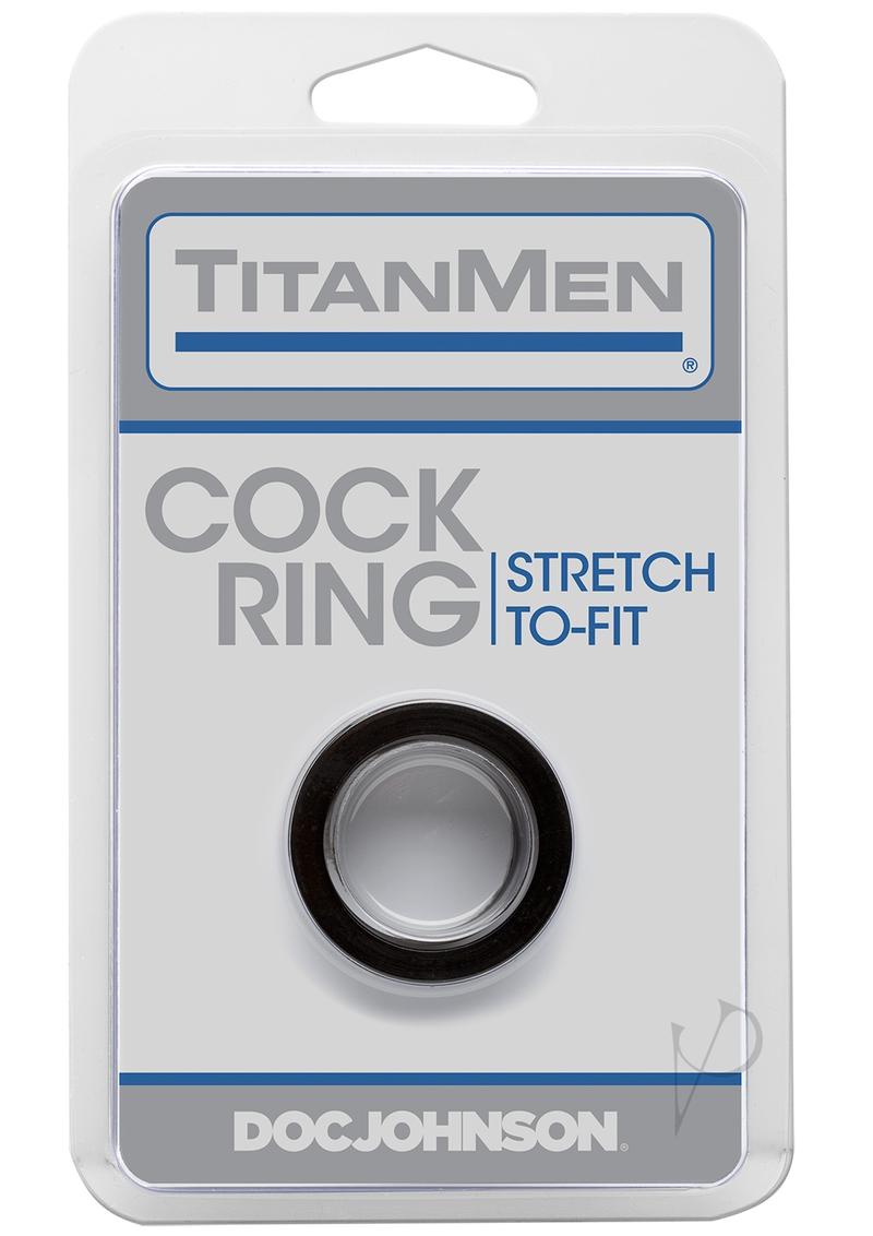 TitanMen Stretch-To-Fit Cock Ring - Black
