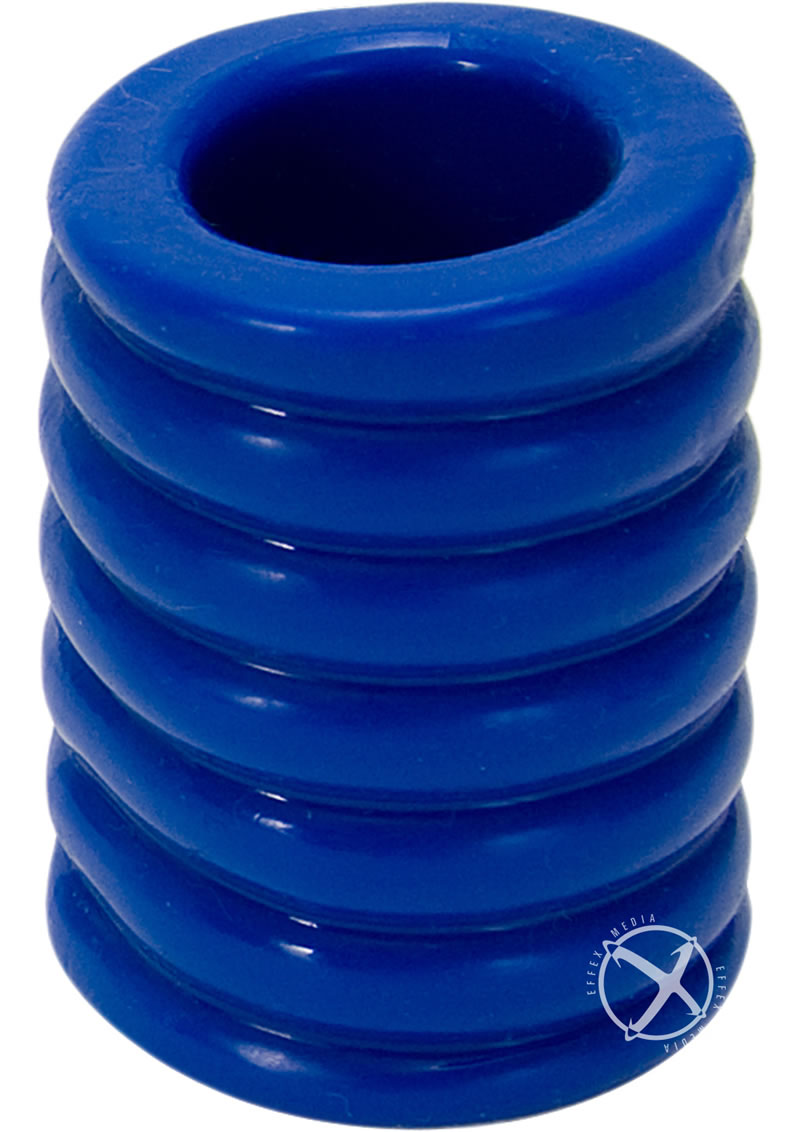 TitanMen Ribbed Stretch-To-Fit Cock Cage - Blue