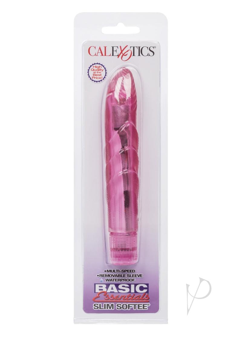 Basic Essentials Slim Softee Vibrator - Pink