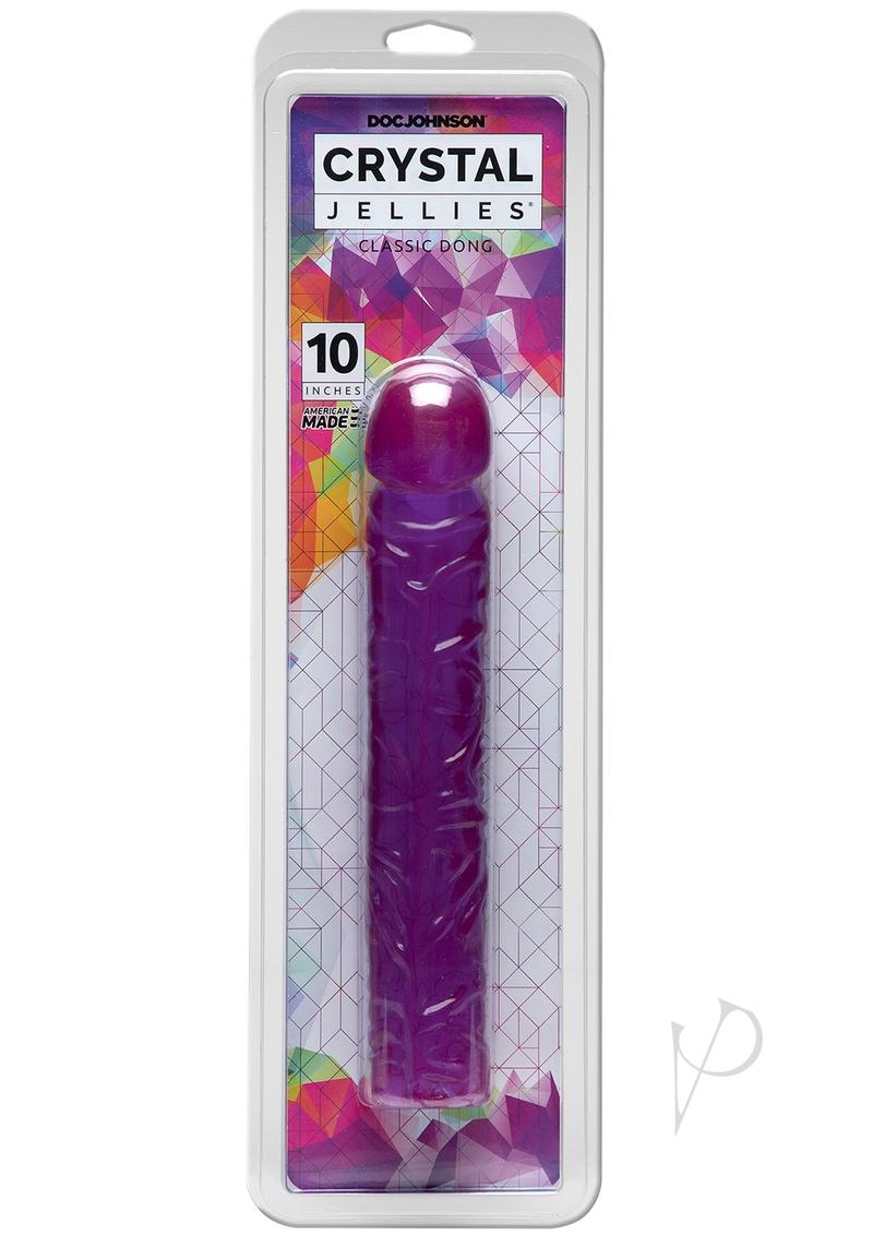 Crystal Jellies Classic Dildo 10in - Purple