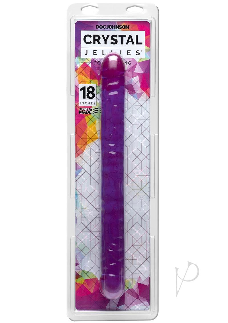 Crystal Jellies Double Dildo 18in - Purple