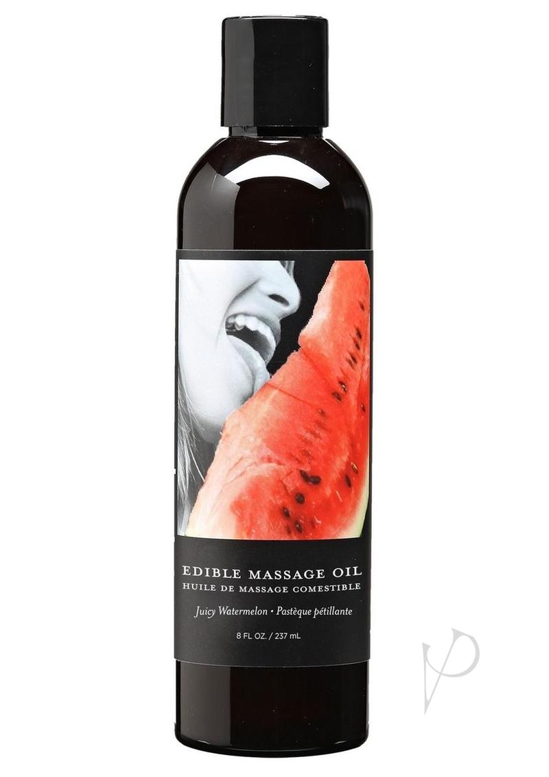 Earthly Body Hemp Seed Edible Massage Oil Juicy Watermelon 8oz