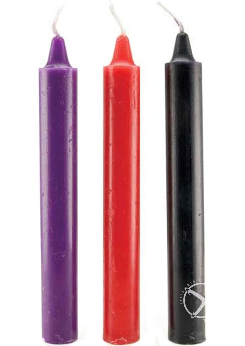 Doc Johnson Japanese Drip Candles - 3 Pack - Red/Purple/Black