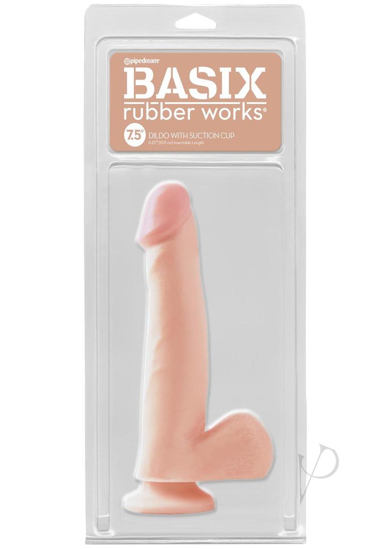 Basix Rubber Works Dong with Suction Cup 7.5in - Vanilla