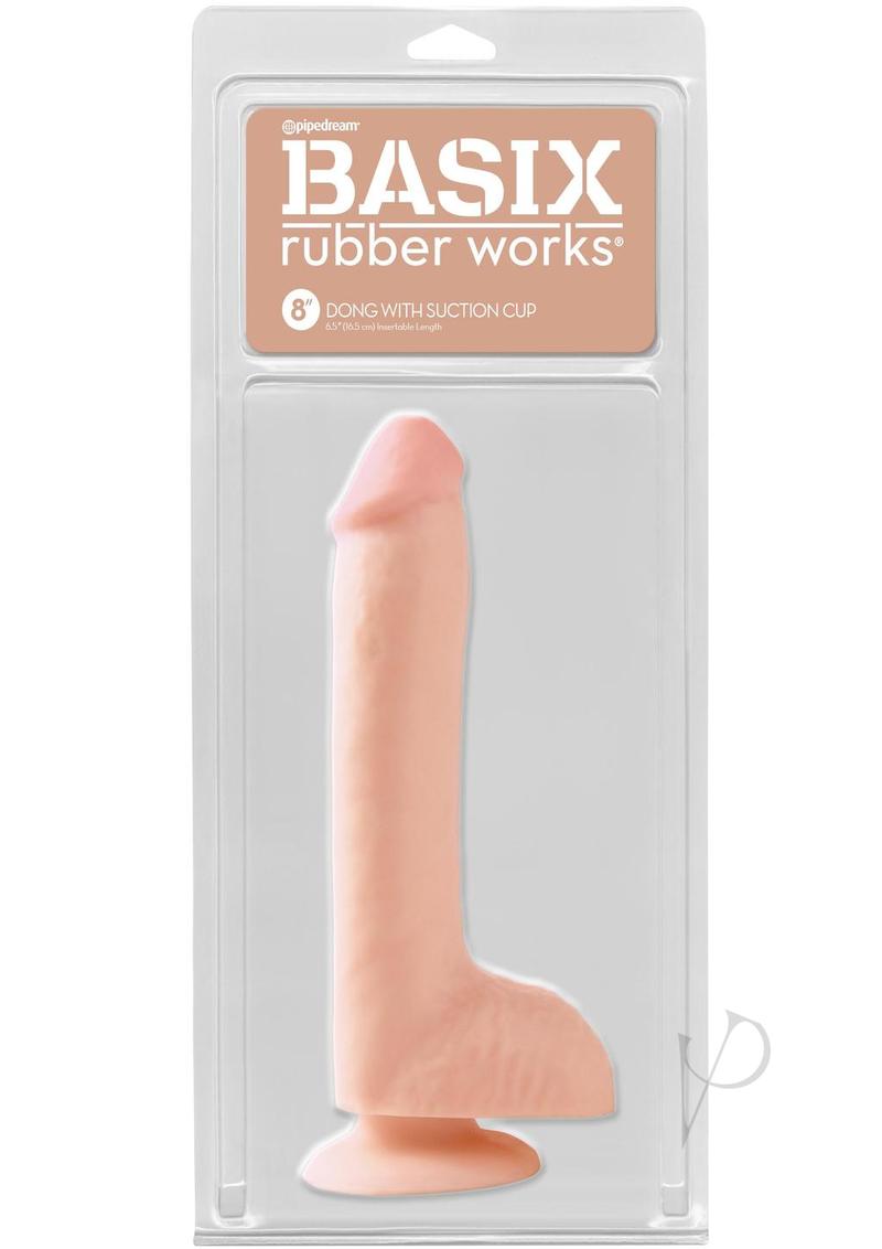 Basix Rubber Works Dong with Suction Cup 8in - Vanilla