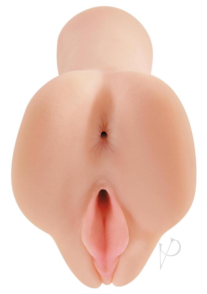 Pipedream Extreme Toyz Vibrating Freshman Fuckhole Masturbator with Bullet and Wired Remote Control - Pussy and Butt - Vanilla
