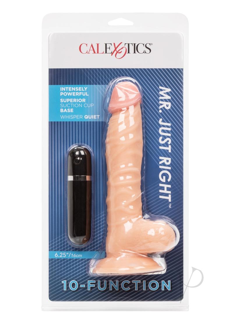 Mr Just Right Vibrating Dildo with Bullet 6.25in - Vanilla