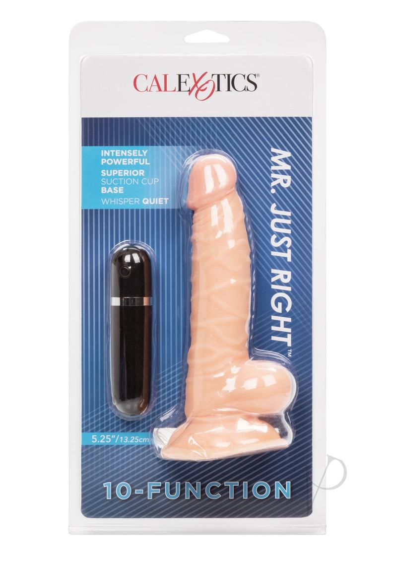 Mr Just Right Vibrating Dildo with Bullet 5.25in - Vanilla