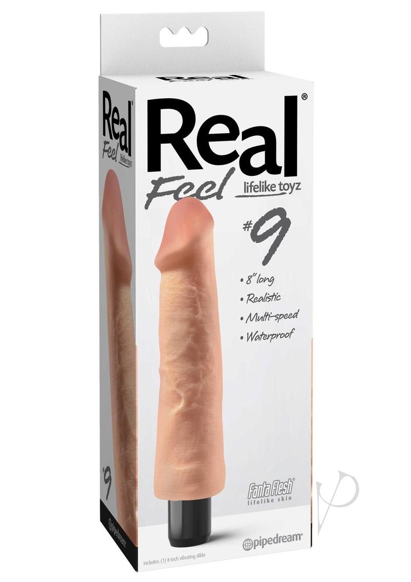 Real Feel Lifelike Toyz No. 9 Realistic Vibrating Dildo 9in - Vanilla