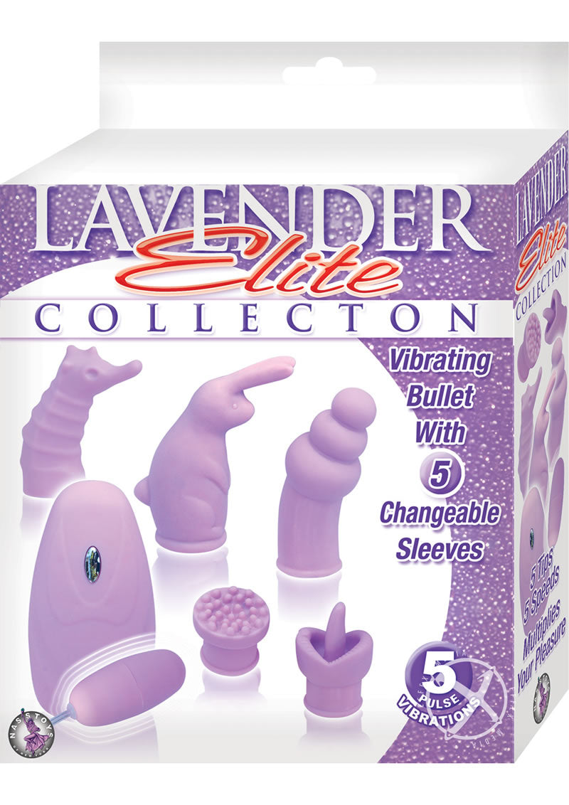 Elite Collection Vibrating Bullet with 5 Sleeves - Lavender