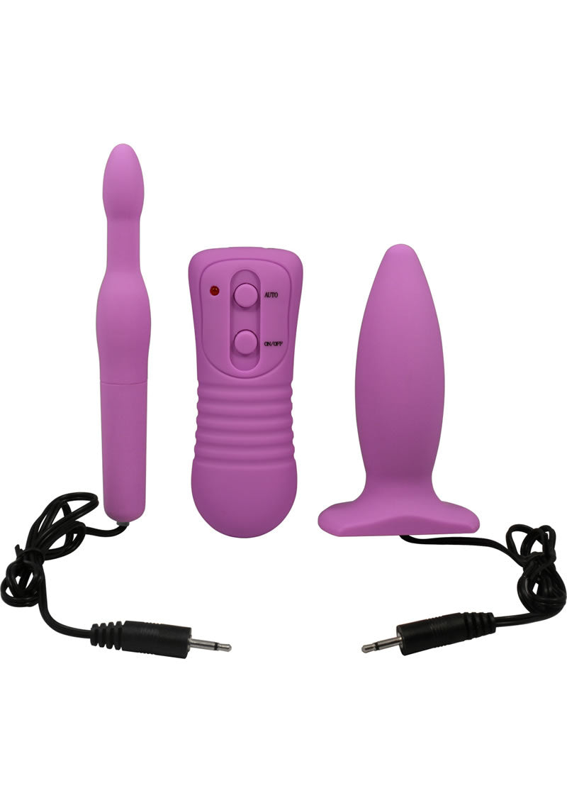 My 1st Anal Explorer Kit Vibrating Butt Plug and Explorer with Wired Remote Control - Purple