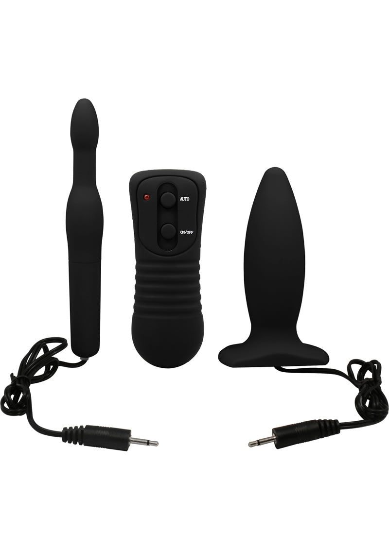 My 1st Anal Explorer Kit Vibrating Butt Plug and Explorer with Wired Remote Control - Black