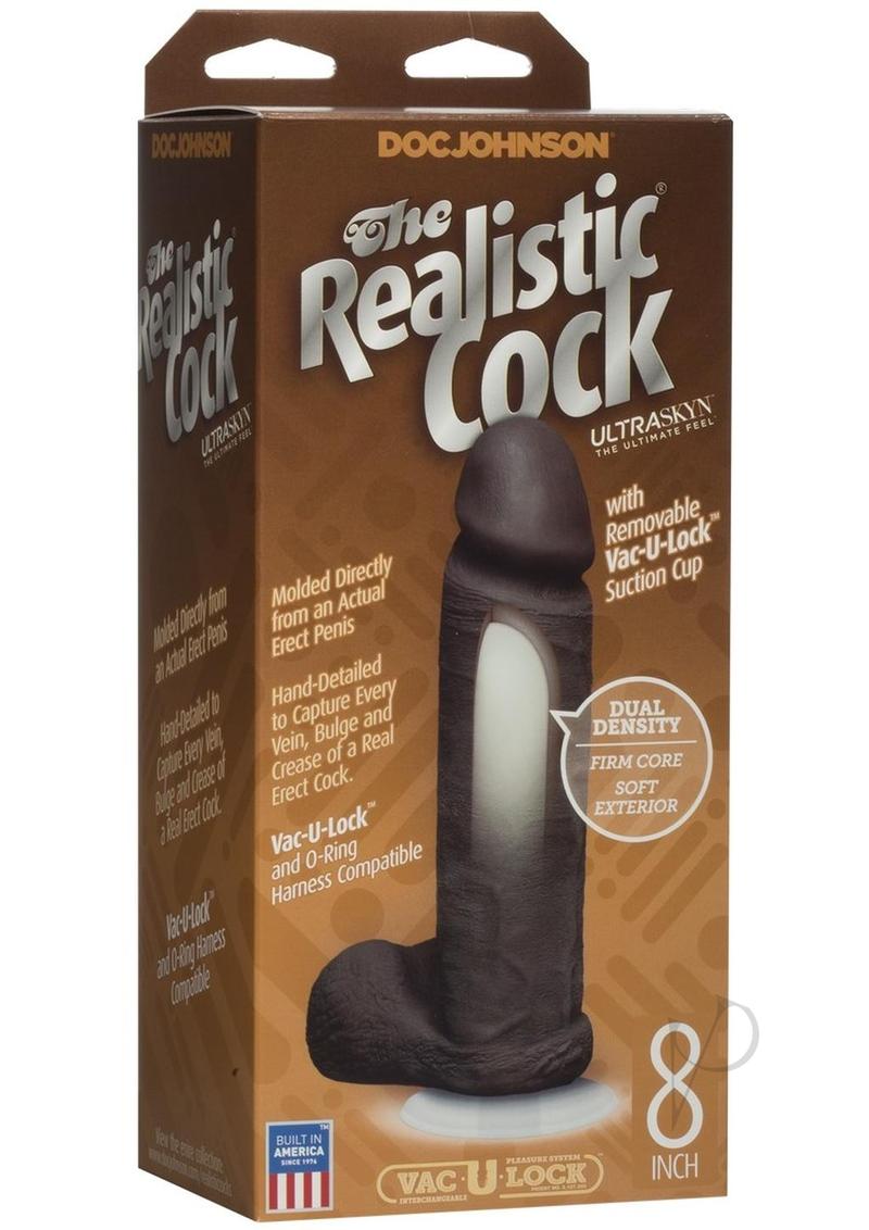 The Realistic Cock Ultraskyn Dildo 8in - Black