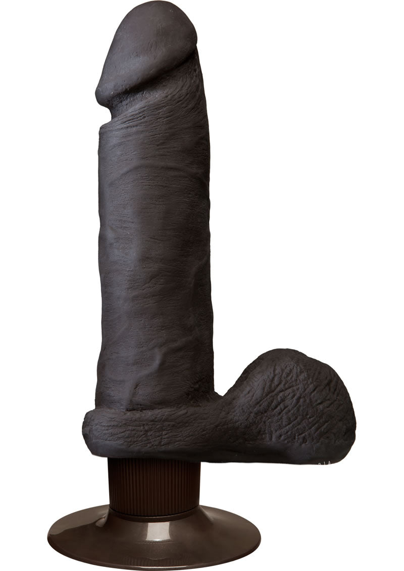 The Realistic Cock Ultraskyn Vibrating Dildo 6in - Black