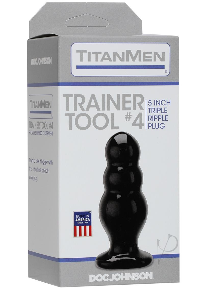 TitanMen Trainer Tool #4 Triple Ripple Anal Plug 5in - Black