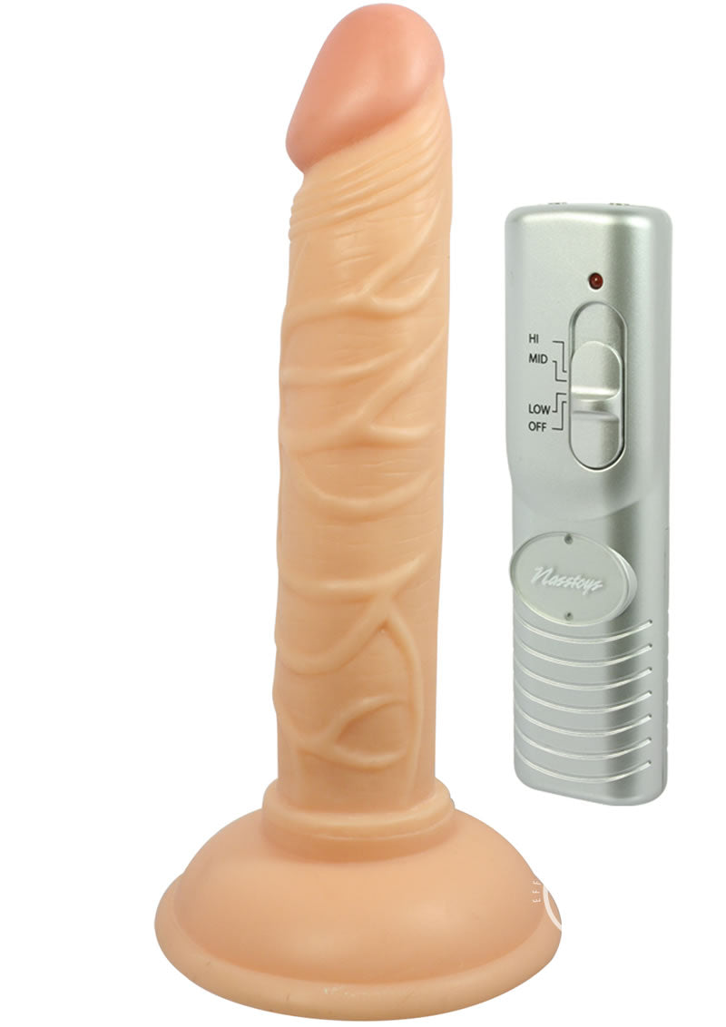 Real Skin All American Mini Whoppers Vibrating Dildo with Wired Remote Control 5in - Vanilla