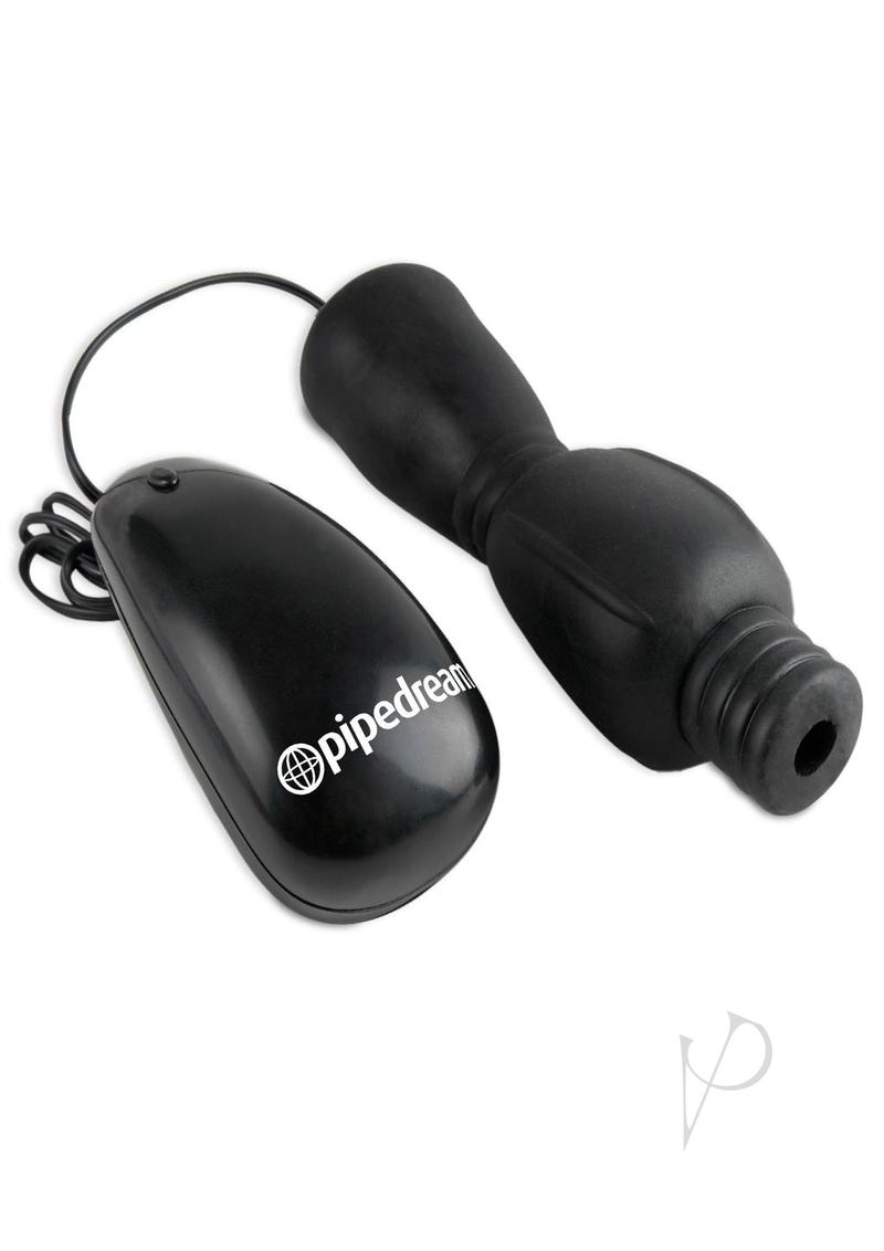 Fetish Fantasy Series Vibrating Head Teazer Sleeve with Bullet and Wired Remote Control - Black