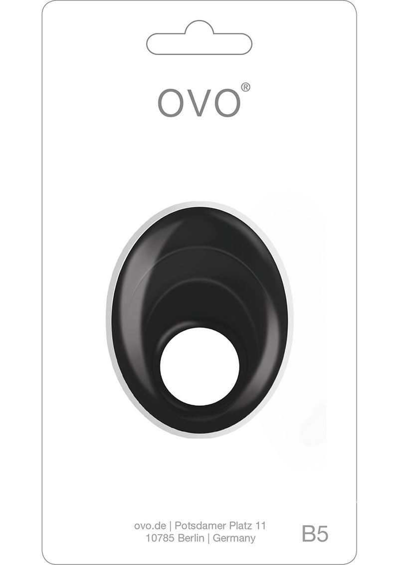 OVO B5 Silicone Cock Ring Waterproof - Black/Chrome
