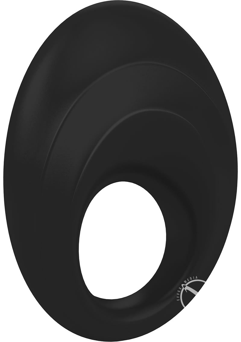 OVO B5 Silicone Cock Ring Waterproof - Black/Chrome