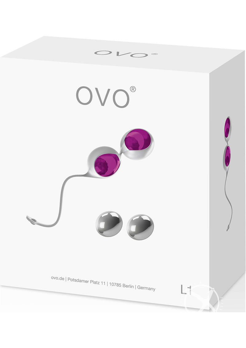OVO L1 Silicone Love Balls Waterproof - White/Light Violet