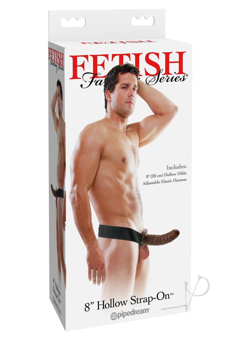 Fetish Fantasy Series Hollow Strap-On Dildo and Adjustable Harness 8in - Chocolate