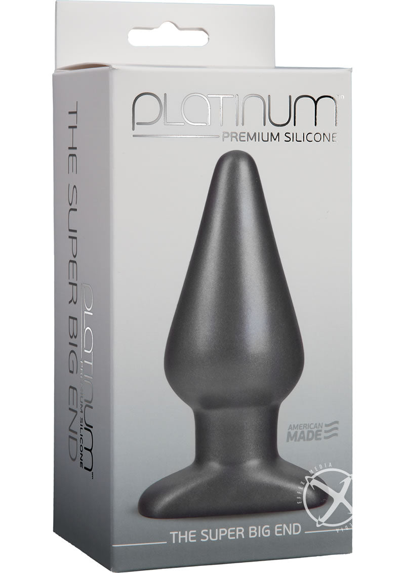 Platinum Premium Silicone - The Super Big End - Large Anal Plug - Charcoal
