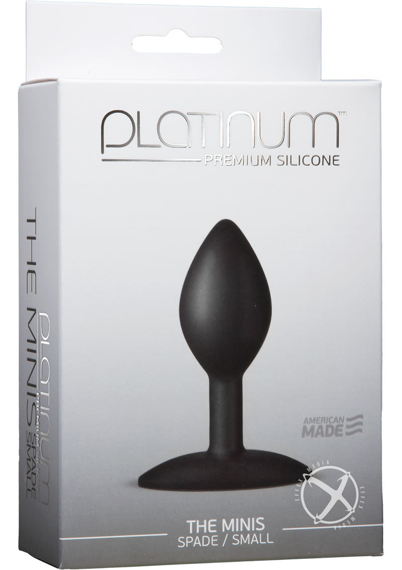 Platinum Premium Silicone - The Minis - Spade - Small Anal Plug - Black