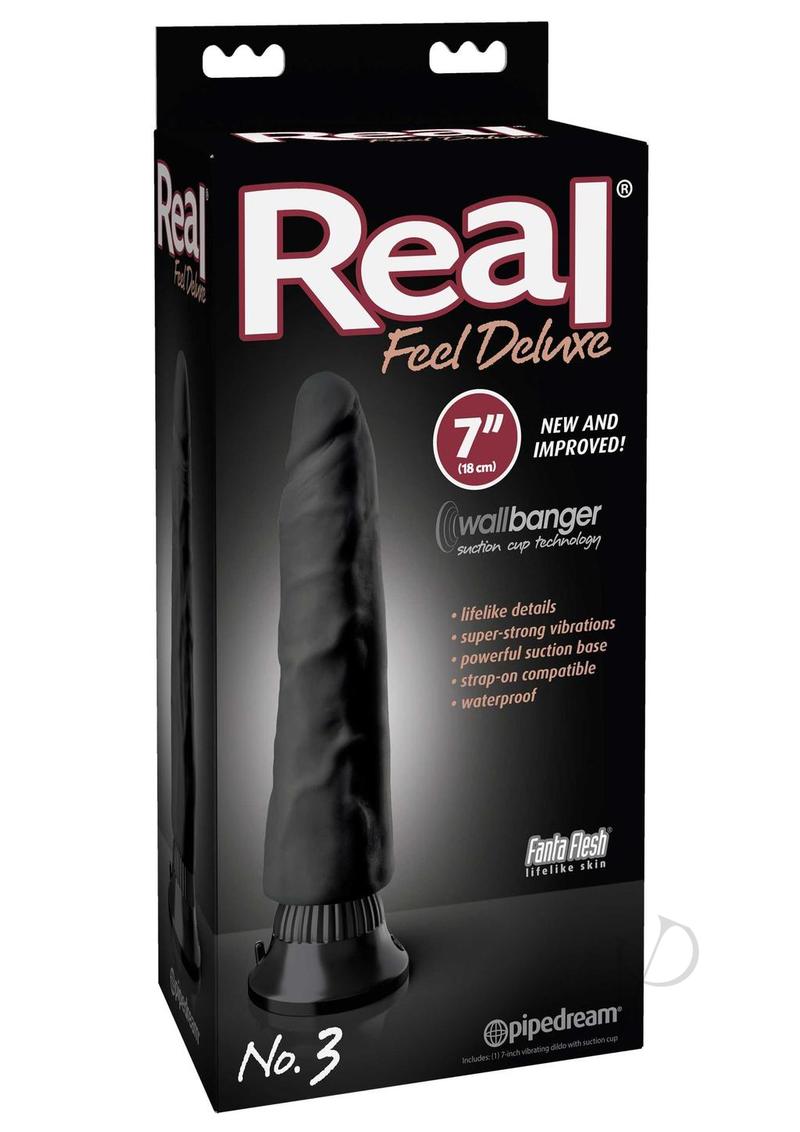 Real Feel Deluxe No. 3 Wallbanger Dildo 7in - Black