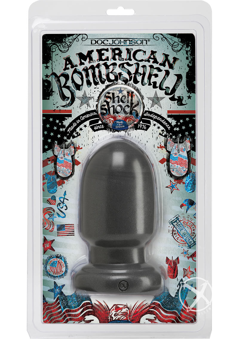 American Bombshell Shell Shock Anal Plug - Small - Gun Metal