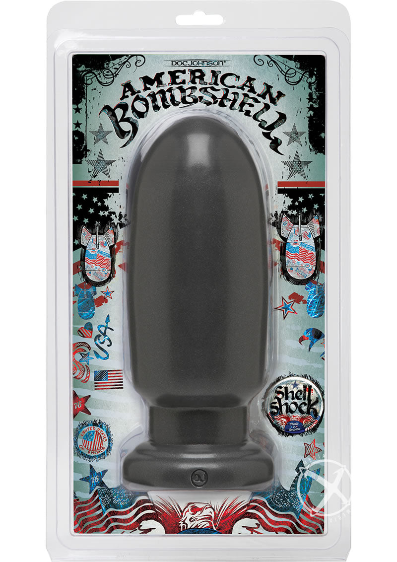 American Bombshell Shell Shock Anal Plug - Large - Gun Metal