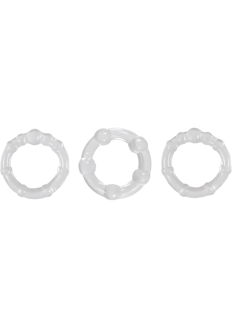 Renegade Super Stretchable Intensity Cock Rings (Set of 3) - Clear