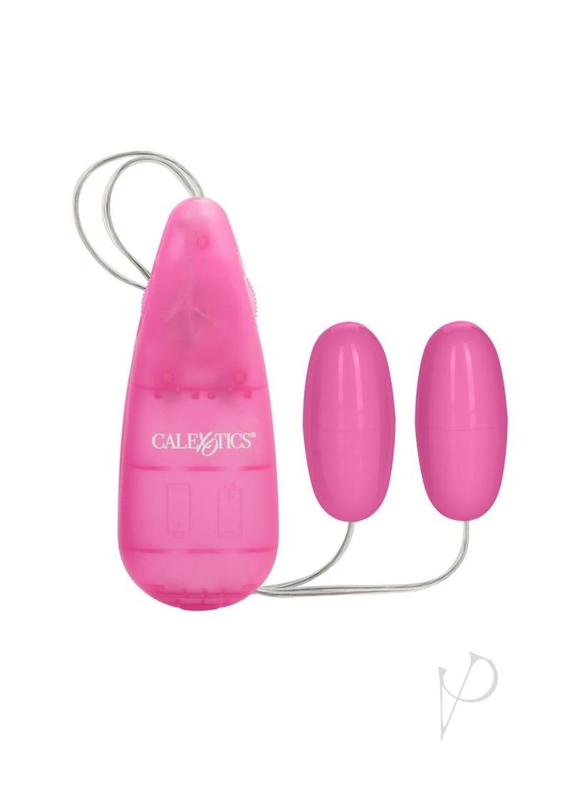 Pocket Exotics Vibrating Double Pink Passion Bullets with Wired Remote Control - Pink