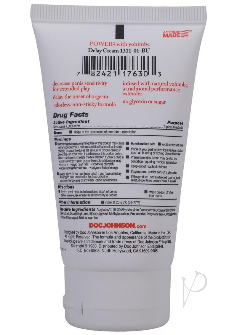 Power Plus with Yohimbe Delay Cream For Men 2oz - Bulk