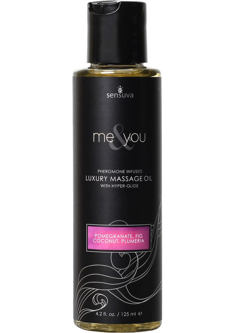Me and You Pheromone Infused Luxury Massage Oil Pomegranate Fig Coconut Plumeria 4.2oz