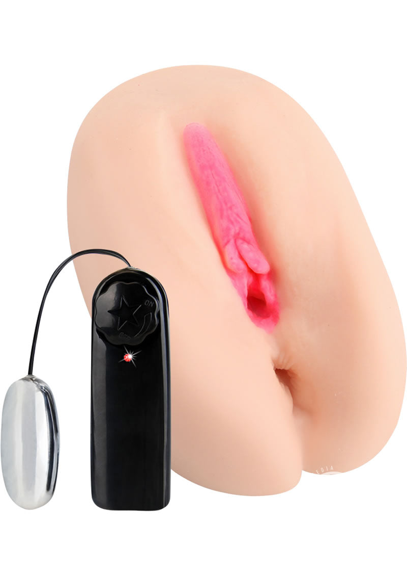 Hustler Alexis Texas Vibrating Pussy and Ass Masturbator with Bullet and Wired Remote Control - Vanilla