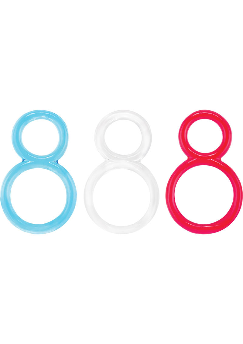 Ofinity Super Stretchy Double Silicone Cock Ring Waterproof - Assorted Colors (6 each per box)