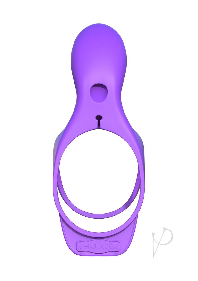 Fantasy C-Ringz Ultimate Silicone Couples Cage Cock Ring with Wired Remote Control - Purple