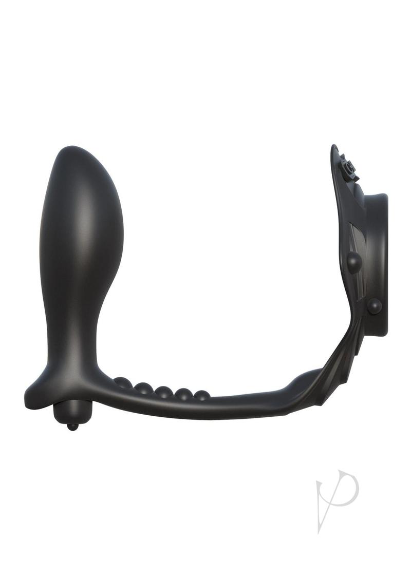 Fantasy C-Ringz Silicone Rock Hard Ass-Gasm Cock Ring with Butt Plug - Black