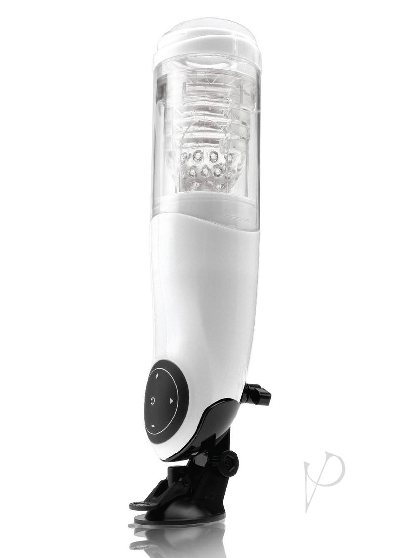 Pipedream Extreme Toyz Rechargeable Mega-Bator Pussy Masturbator - Pussy - White/Clear