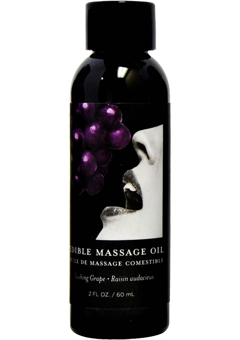Earthly Body Hemp Seed Edible Massage Oil Gushing Grape 2oz