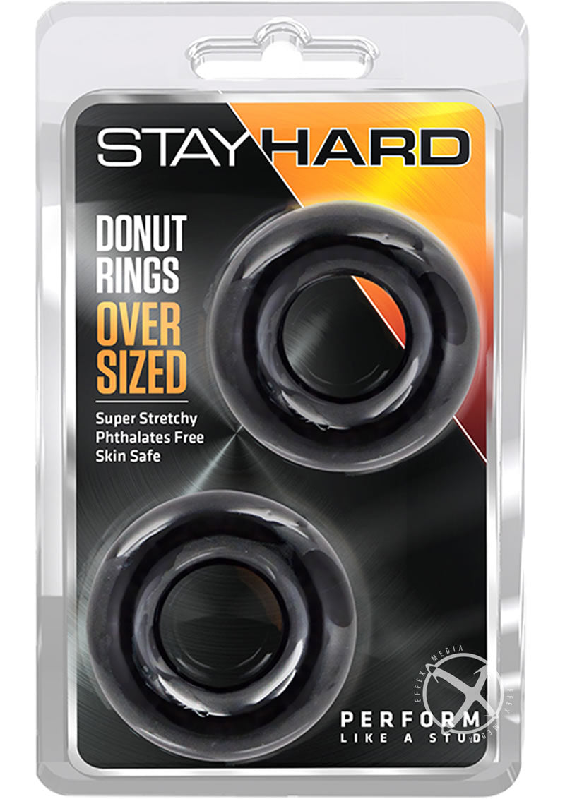 Stay Hard Donut Rings Oversized (2 pack) - Black
