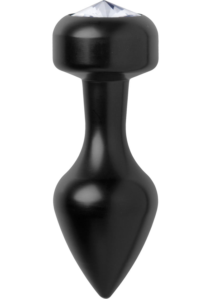 Master Series Spade Petite Jewel Aluminum Anal Plug - Black