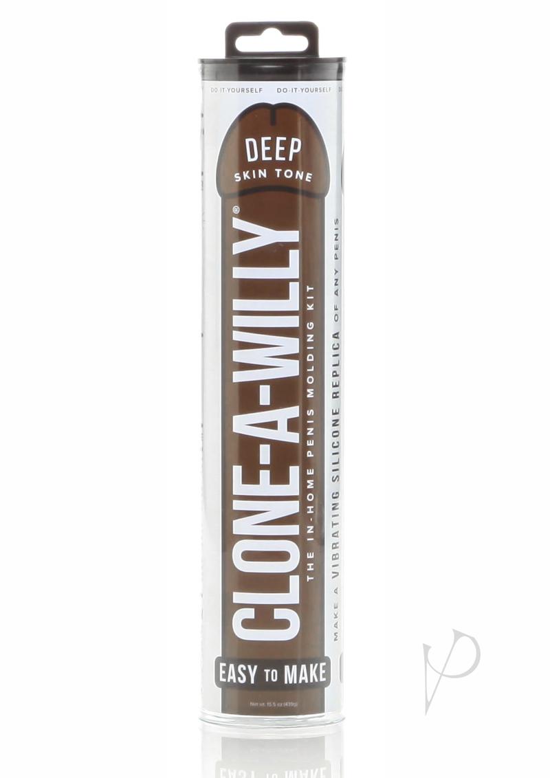 Clone-A-Willy Silicone Dildo Molding Kit with Vibrator - Deep Skin Tone - Chocolate