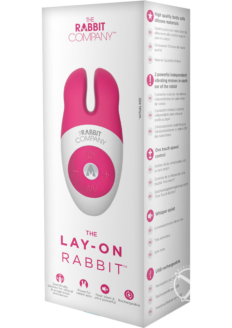 The Rabbit Company The Lay On Rabbit Rechargeable Silicone Massager - Hot Pink